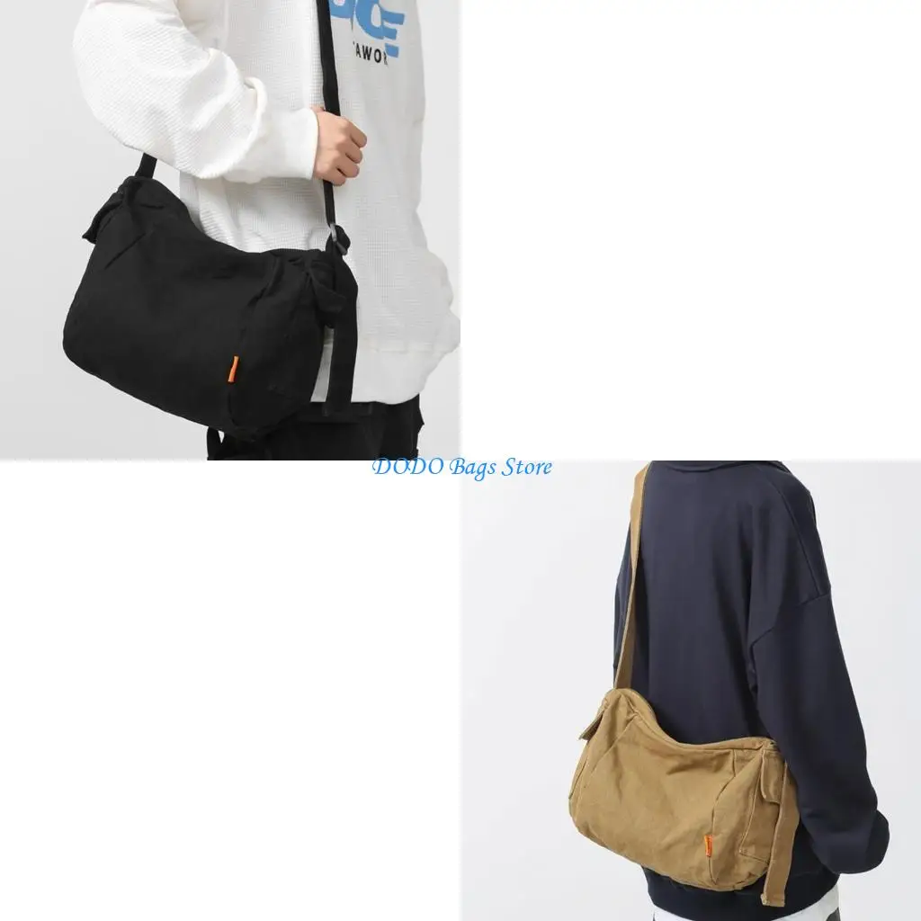 

Женская холщовая сумка-мессенджер, однотонная сумка через плечо, унисекс, повседневная сумка через плечо