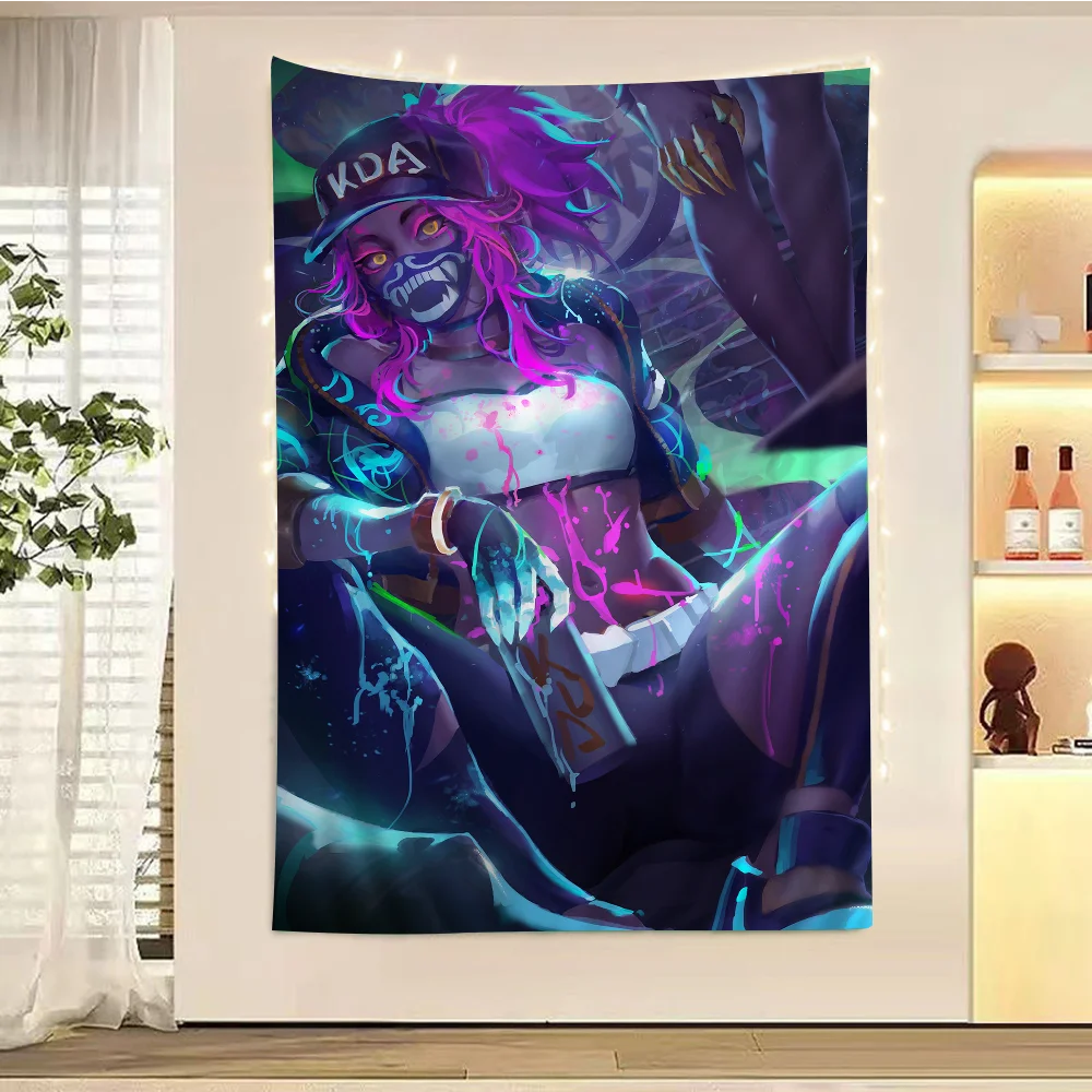 Sexy Girls Ahri League Of Legends Cartoon Tapestry Bohemian Wall Tapestries Mandala Home Decor