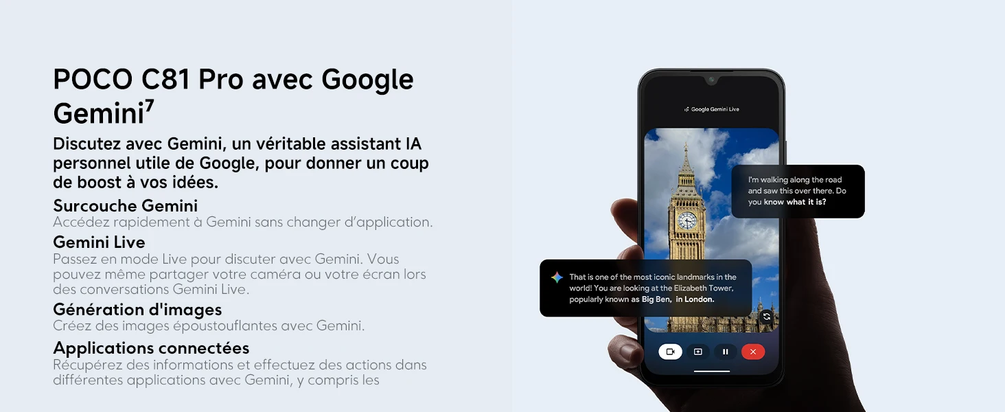 Xiaomi France POCO C81 Pro, immersive screen of 6,9 ", long battery life of meh, powerful octa-core processor, dual camera IA of 13 Mpx