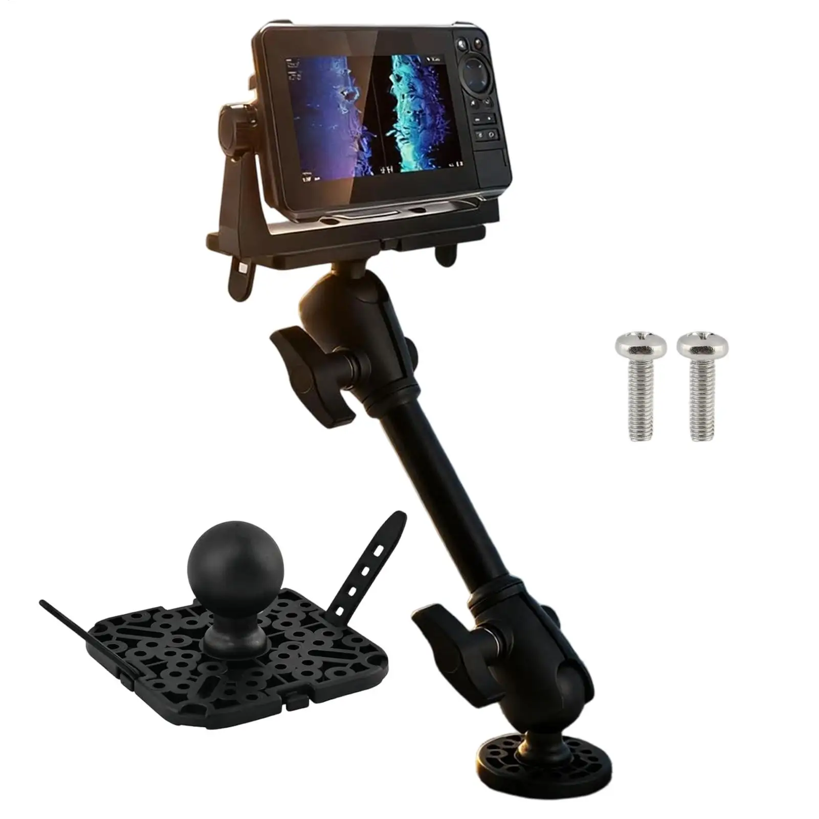 Kayak Transducer Mount 360 Degree Rotating Electronic Holder Fish Finder Mounting Brackets with Extended Rod for Boat Fishing
