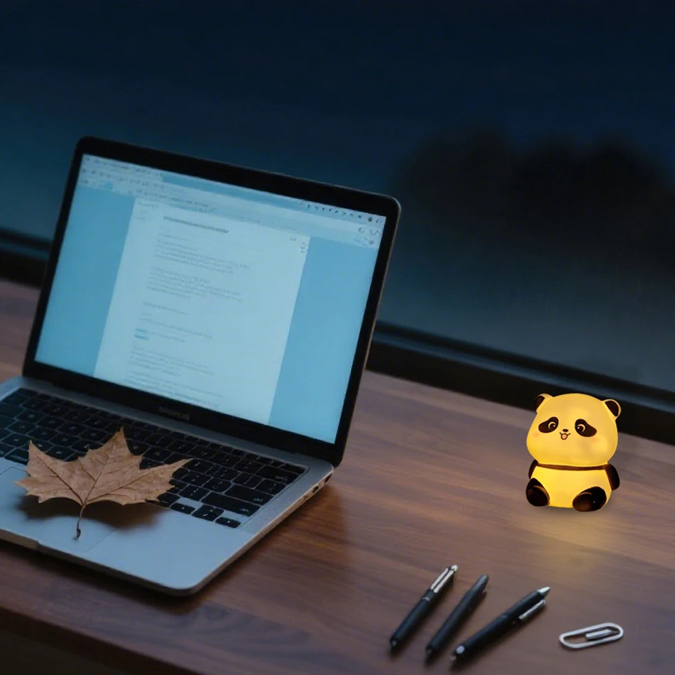 2025 جديد الباندا LED ضوء الليل غرفة المعيشة لطيف الباندا البلاستيك مصباح السرير ديكور الإبداعية الاطفال ليلة ضوء هدية عيد ميلاد #3