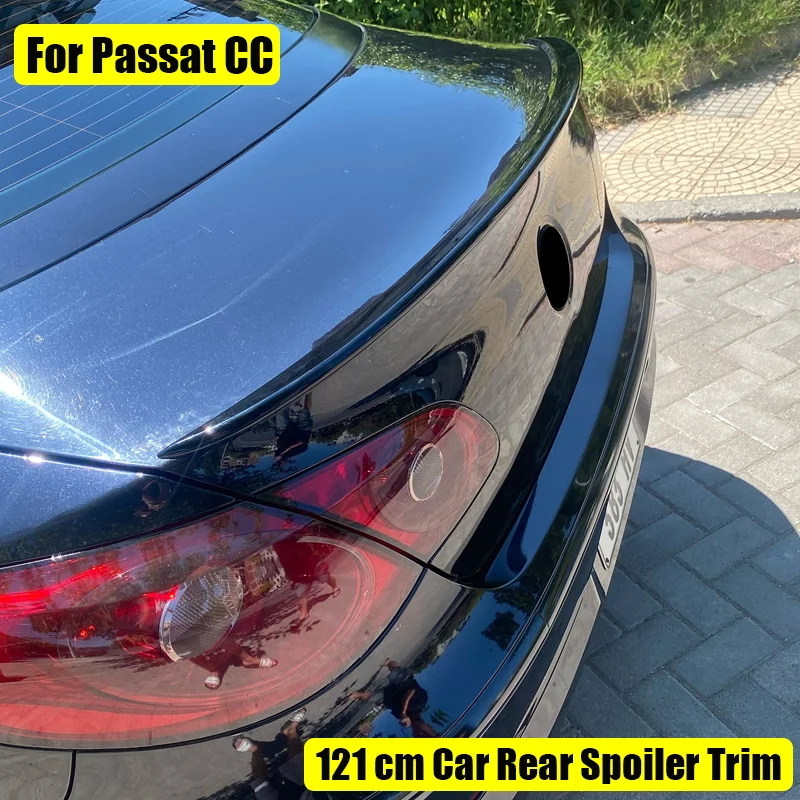 Para volkswagen acessórios passat cc r-line passat b6 b7 b8 2010 + carro preto bota traseira tronco asa telhado spoiler lábio capa