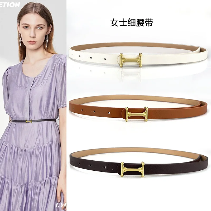 

Luxury 1.4cm Width M Genuine Pu Leather Designer Brand Outdoor Girl Belt Soft Real Sports Accessories Women Black Belt