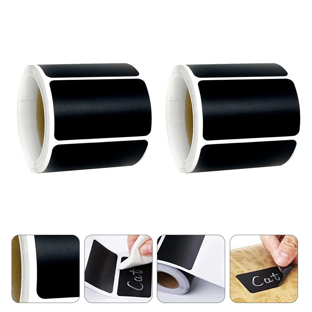 2 Rolls Detachable Stickers Waterproof Mobile Labels Bottle Chalk Reusable Chalkboard Pvc Sticky