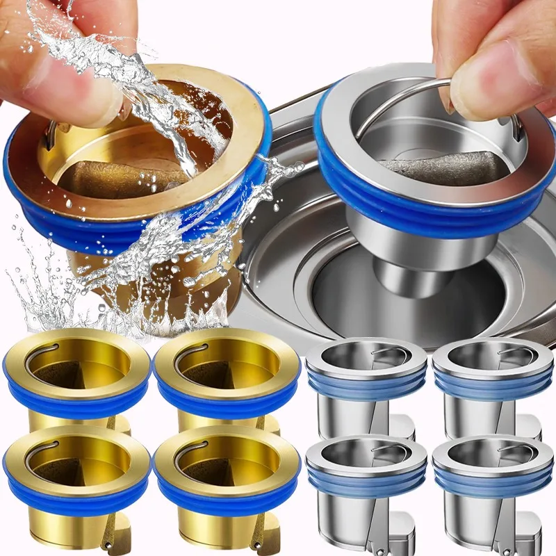 Toilet Brass Floor Drain Core Anti Odor Insect Floor Drain Core Sewer Backflow Drains Bathroom Anti-Clogging Rapid Drainage Core