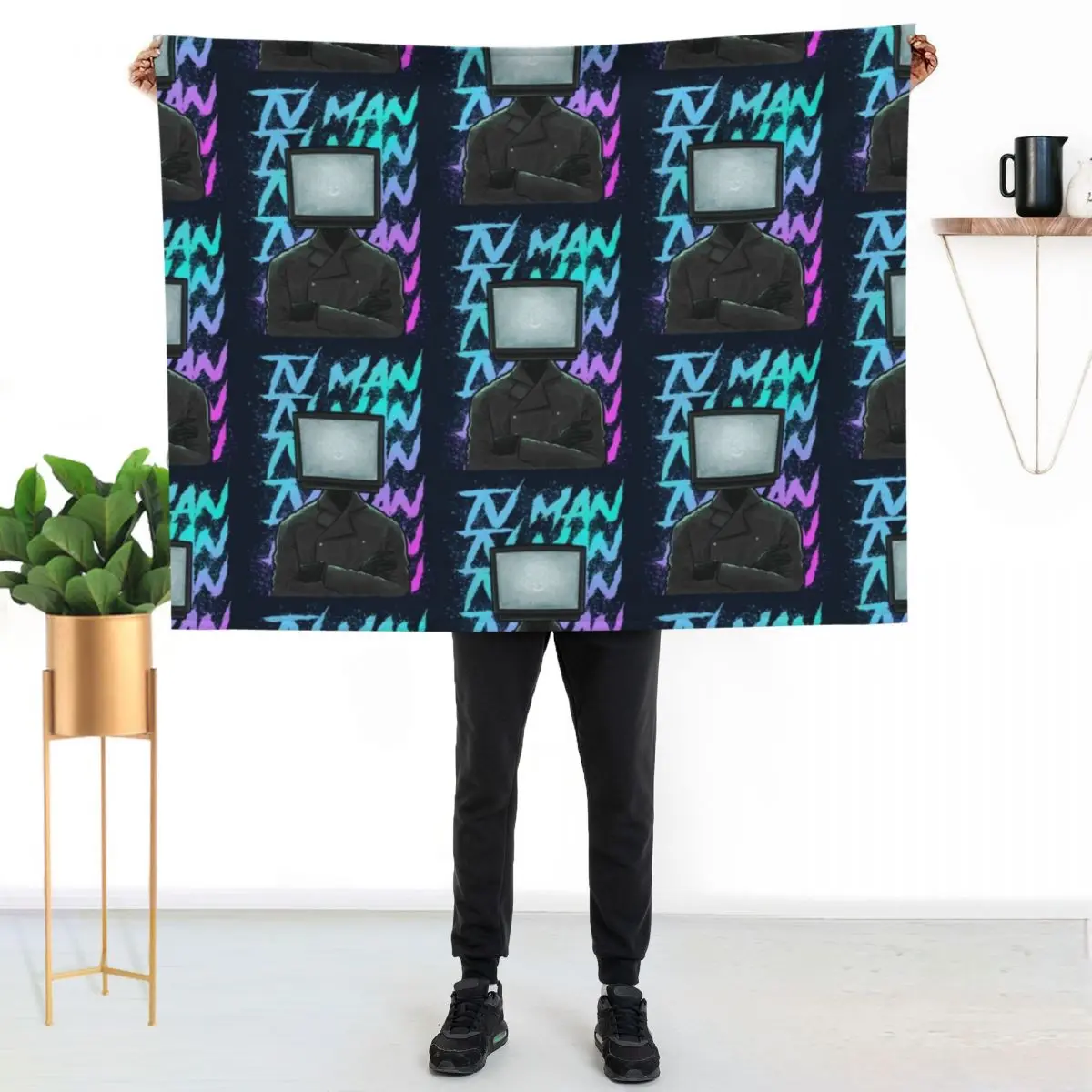 

TV MAN SKIBIDI TOILET Throw Blanket Warm Comfortable Blanket for Office Napping