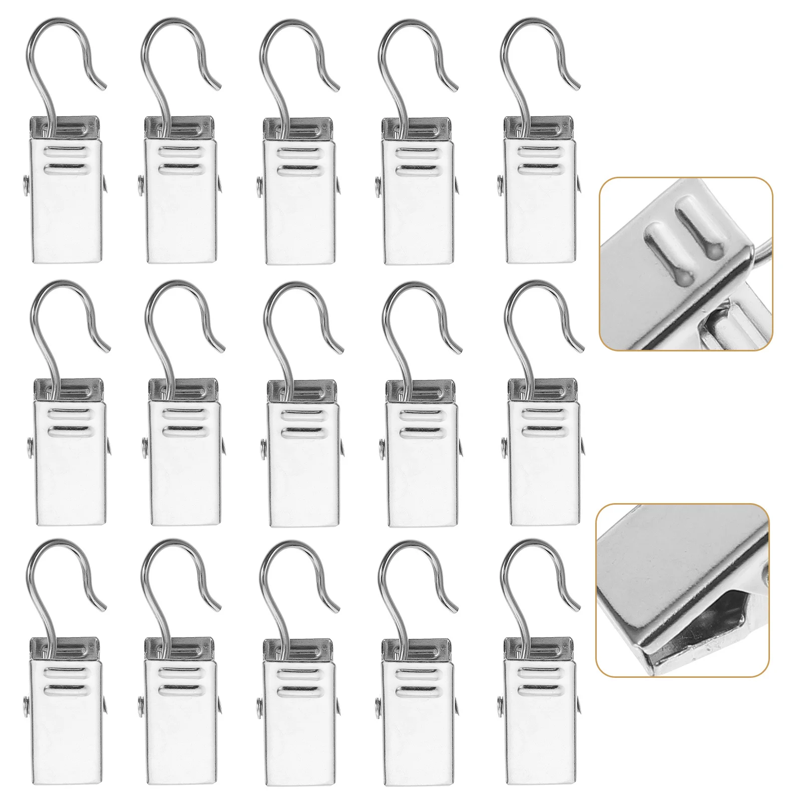 

60Pcs Iron Curtain Clips Curtain Hanging Clamps Strong Photos Fixator Hooks for Window Bath Household Holding Clips