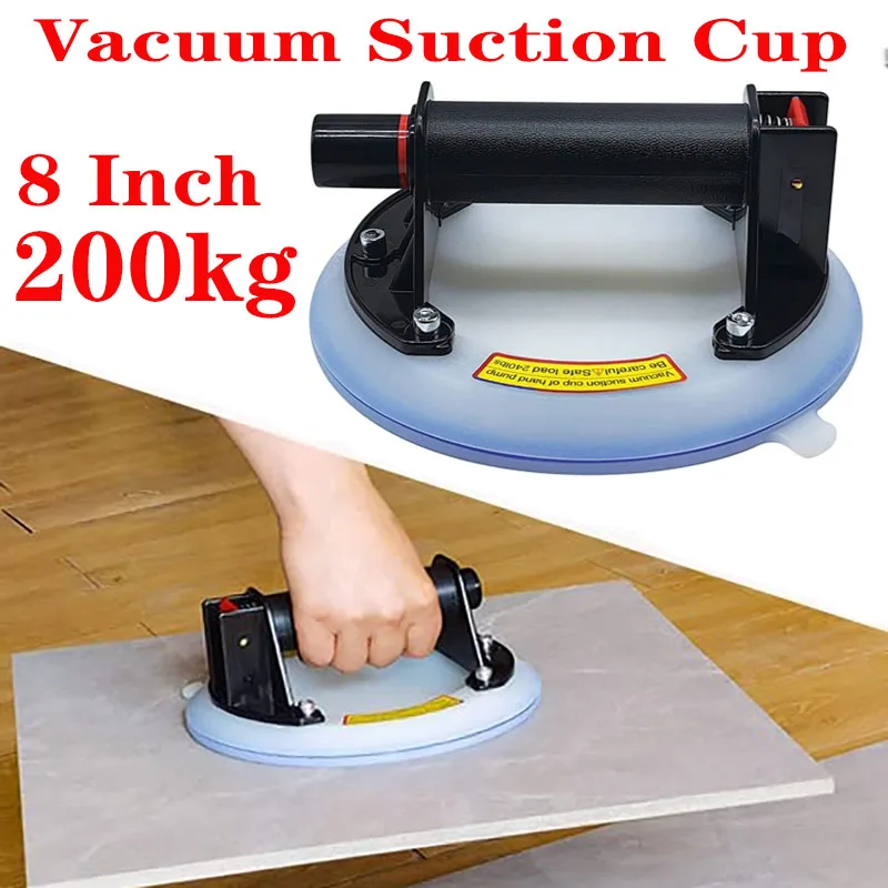 8-inch Silicone Suction Cup Air Pump Vacuum Suction Cup Strong Suction Hand Lifter Glass Lifting Tool for Ceramic Tile Floor