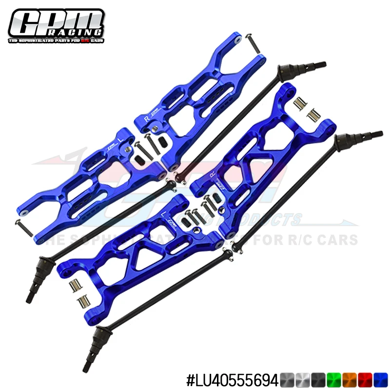 Aluminum Front+Rear SUSPENSION ARM W/ CVD SET GPM Car Parts Upgrade Parts Kit For LOSI 1/10 LASERNUT TENACITY ULTRA 4