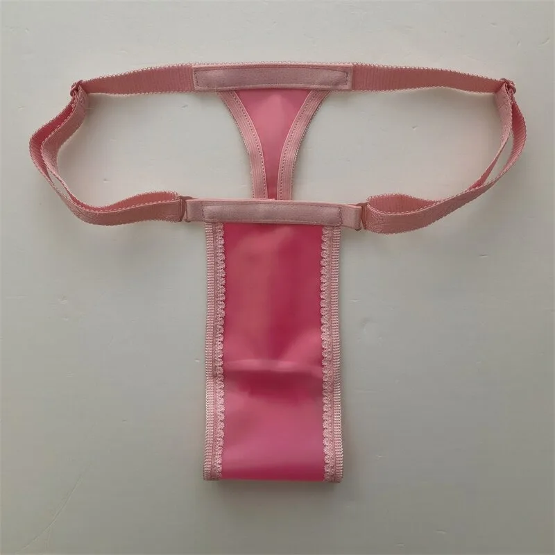 Women's Latex Thong Unisex Wide Gusset Menstrual Belt One Piece T Panties Erotic Waterproof Latex Underwear Period Lingerie New