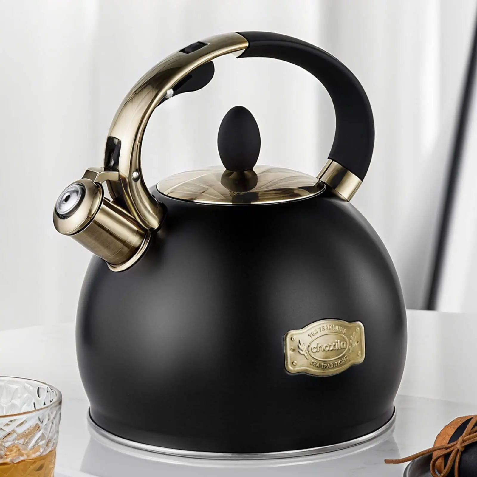 

Whistling Tea Kettle Ergonomic Handle Large Capacity Tea Kettle Kitchenware for Kitchen