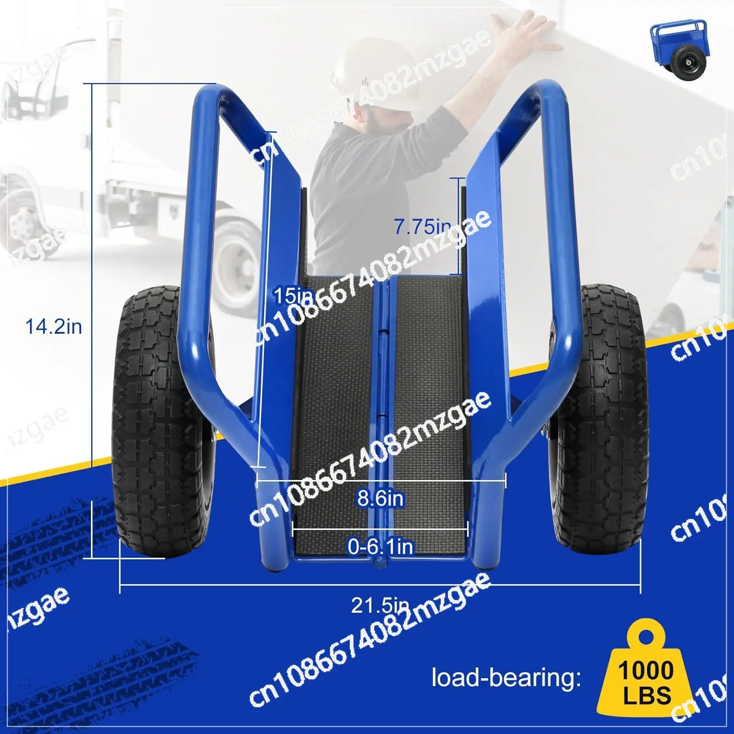 Small Car Mover Property Trailer Heavy Duty Adjustable Tire Truck Car Mover