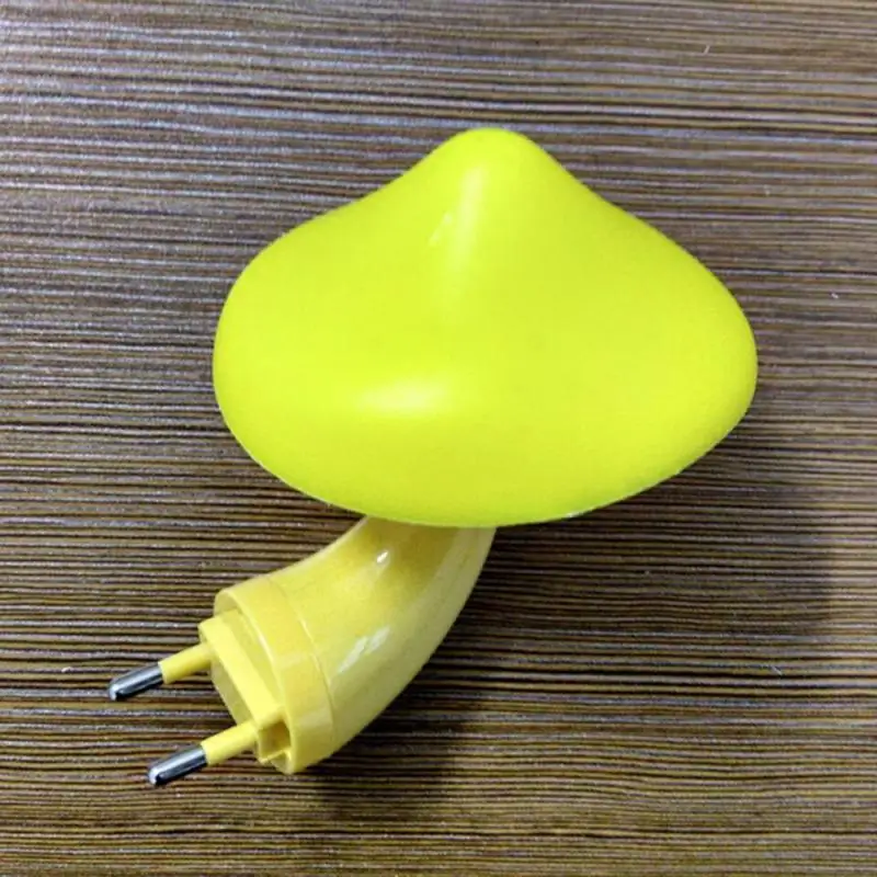 EU US Plug Mushroom Wall Socket Lights LED Night Light Lamp Light-control Sensor Bedroom Light Home Decoration Yellow