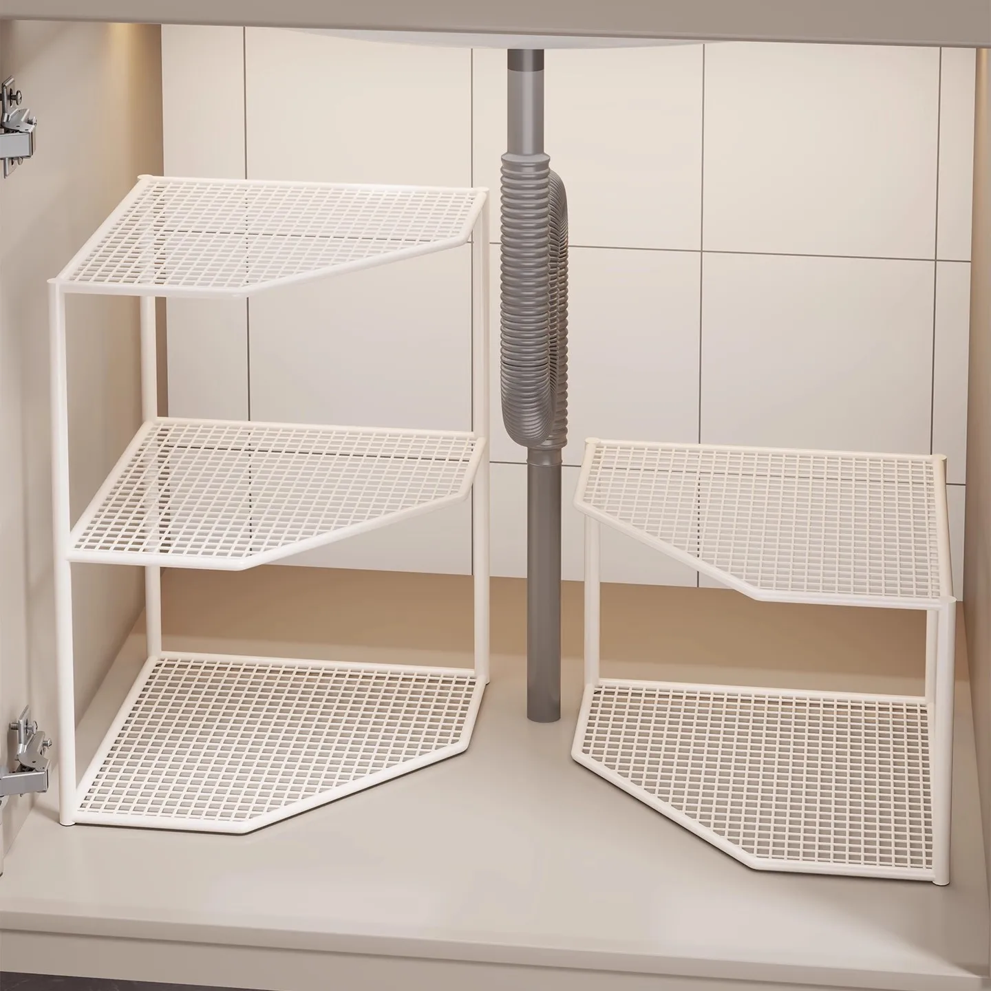 

Многоуровневая угловая полка-органайзер для кухонной раковины и столешницы Corunweiye: подставка для кастрюль и хранение кухонных принадлежностей