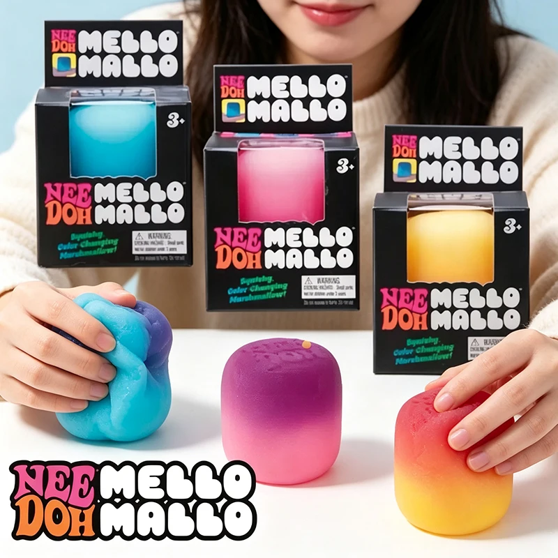 1-3PCS Color Changing Mallo Squishy Toy Soft Marshmallow Squeeze Fidget Ball Stress Relief Toy s Kids Sensory Play Favors
