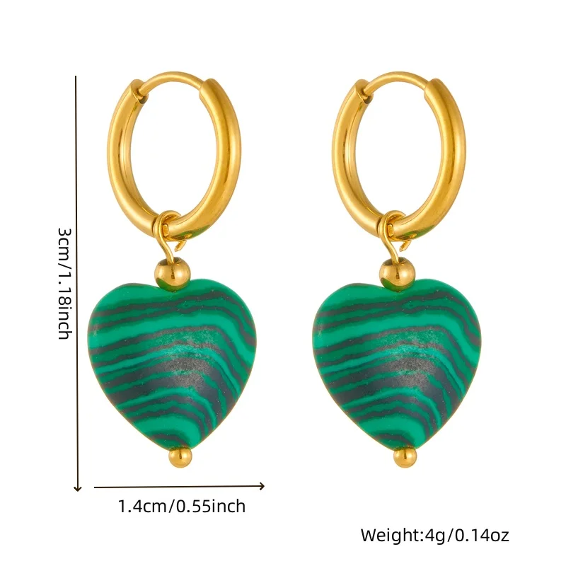 LAMENGLY High Quality 316l Stainless Steel Novelty Multi-Color Heart Resin Earrings Women Trendy Non-Fading Ear Buckle Jewelry