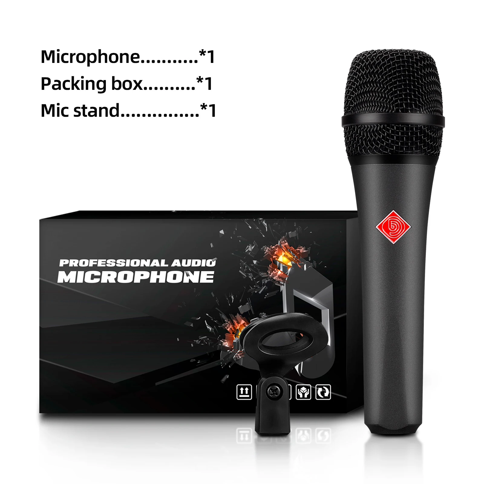 D86 Professional Wired Microphone Metal Mic 6.5 mm Personal Exclusive Microphone and Speaker For Karaoke
