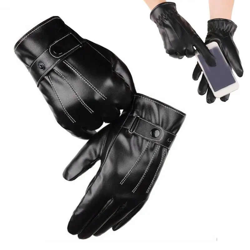 Leather Gloves Fashionable Driving Gloves Cold Weather Touchscreen Gloves Ski Leather Gloves For Outdoor Cycling Driving