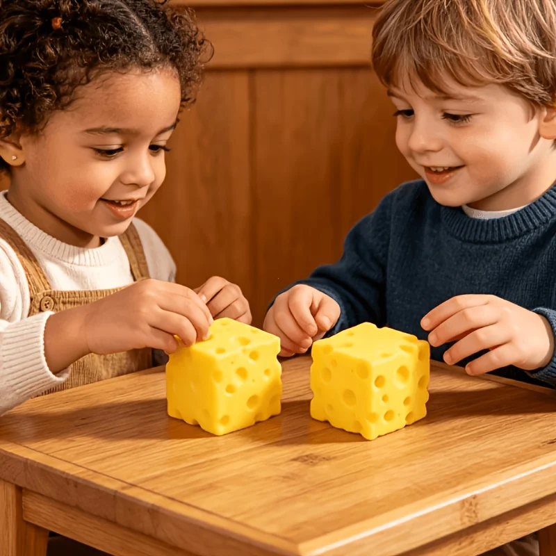 

1pc New Square Cheese Squeeze Toy Novelty Hand Sensory Fidget Soft Quick Rising Stress Relief Holiday Gift