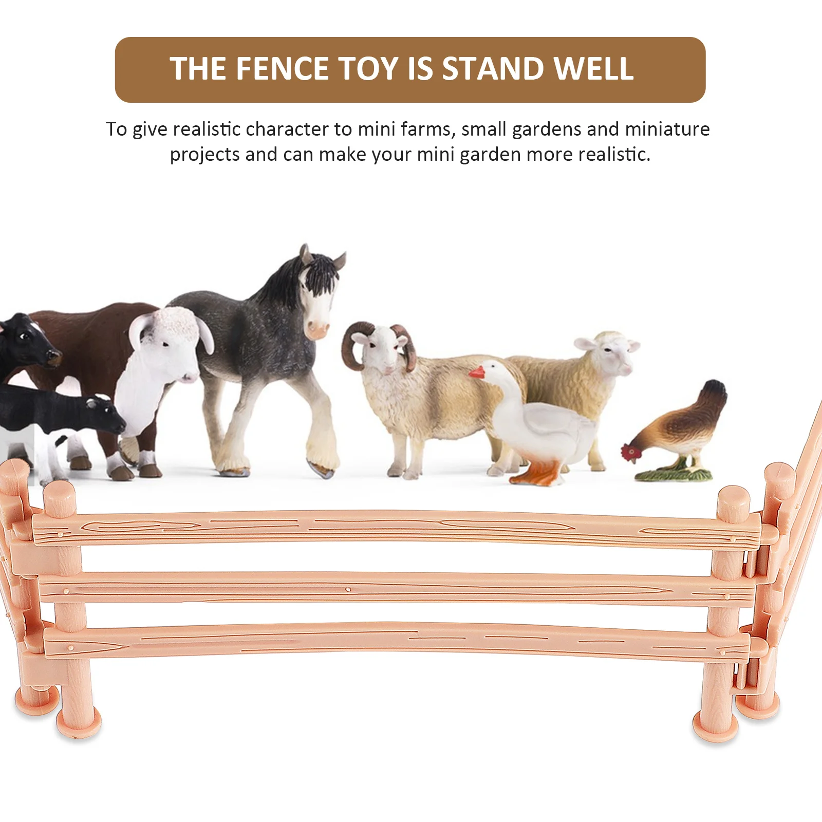 

50 pcs Animals Farm Fences Corral Fencing Panels Farm Corral Fences Fence Barn Fence For Animal Playset