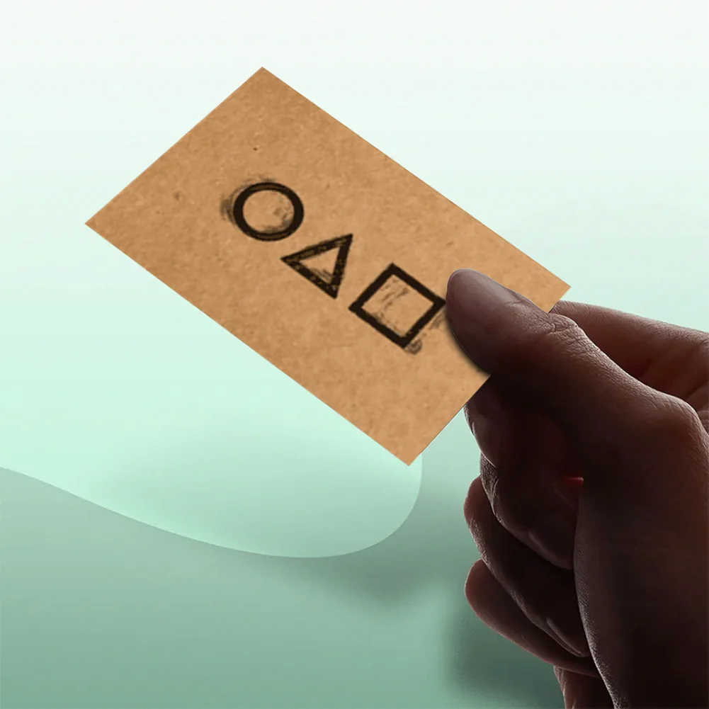 50Pcs Calamari Game Party Invitation Card Square Triangle Circle Cosplay Greeting Card Gift for TV Series Fans