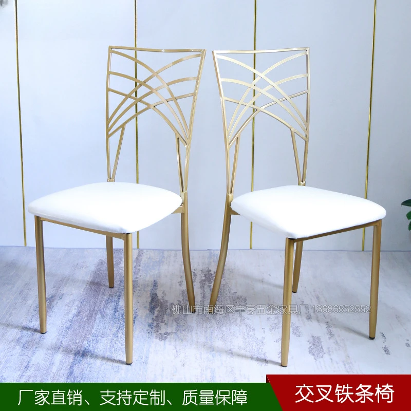 

Creative reinforced iron bar chair banquet wedding chair golden hotel restaurant dining chair outdoor wedding chair