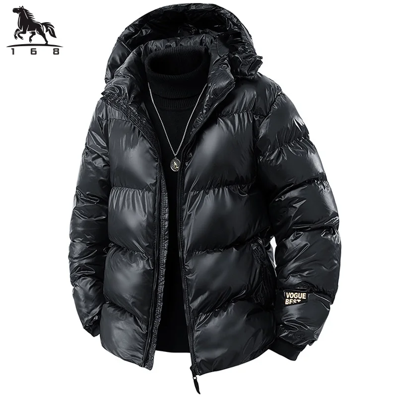 

mens Parka Men's Jacket Hooded Black gold Winter New down jacket Solid color Warm Jackets men business leisure coat teenager coa
