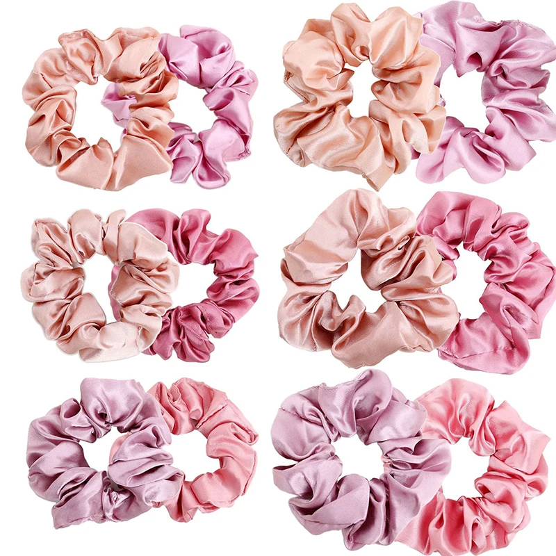 12pcs Colorful Satin Scrunchies - Comfy And Simple Hair Accessories For Women And Girls