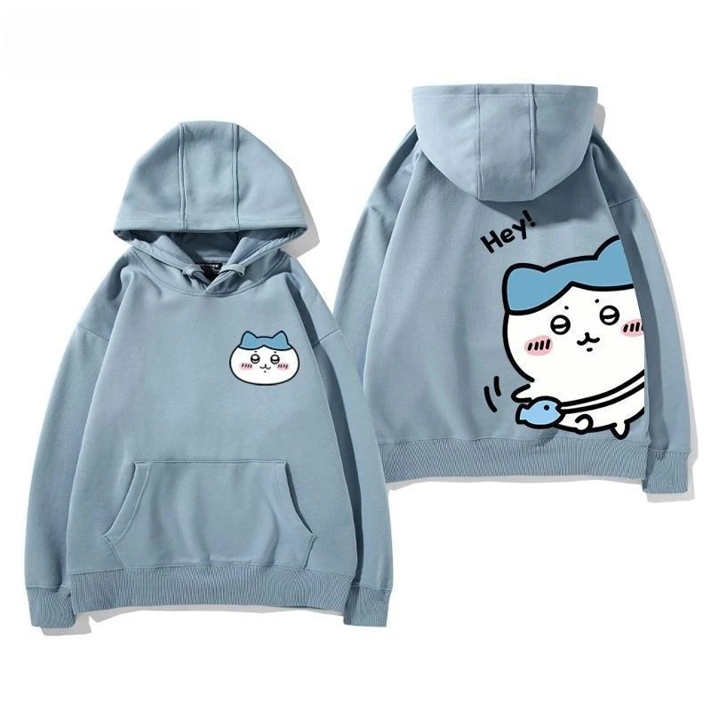 Anime Cartoon Chiikawa Usagi Hooded Sweatshirt Men and Women Couple Autumn and Winter Tops Pullover Soft Skin-friendly Keep Warm