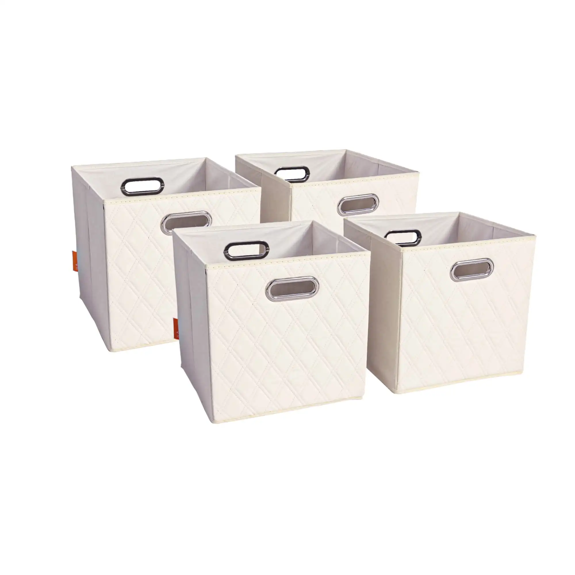 

Jiaessentials 13 英寸 Leather Closet Organizers, 4Pc Beige Storage Cube Bins with Air Freshener