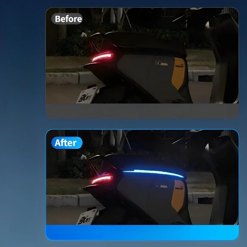 For Yadea Crown E10 Electric Scooter Modified Parts LED Atmosphere Seat Cushion Flow Side Colored Light Strip Tail Light
