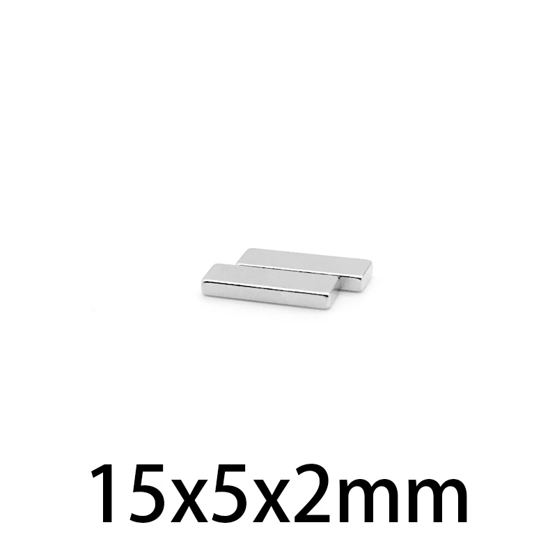 15x5x2mm Thin Sheet Powerful Magnets 15*5*2 Strong Block Magnets For Fridge DIY Building Scientific Craft 15x5x2