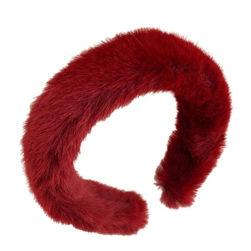 Opaska ze sztucznego futra PlushHair Hoop PlushHeadband opaska do pielęgnacji skóry z pałąkiem na głowę