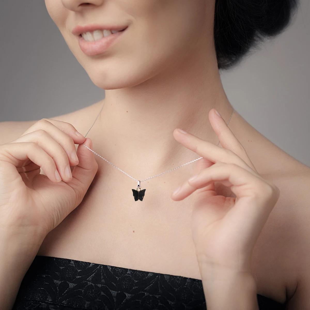 

10 pcs Butterfly Charms Acrylic Pendant Jewelry Making Diy Pendant Charms Alloy Bottom Lightweight For Gold Chain Necklace
