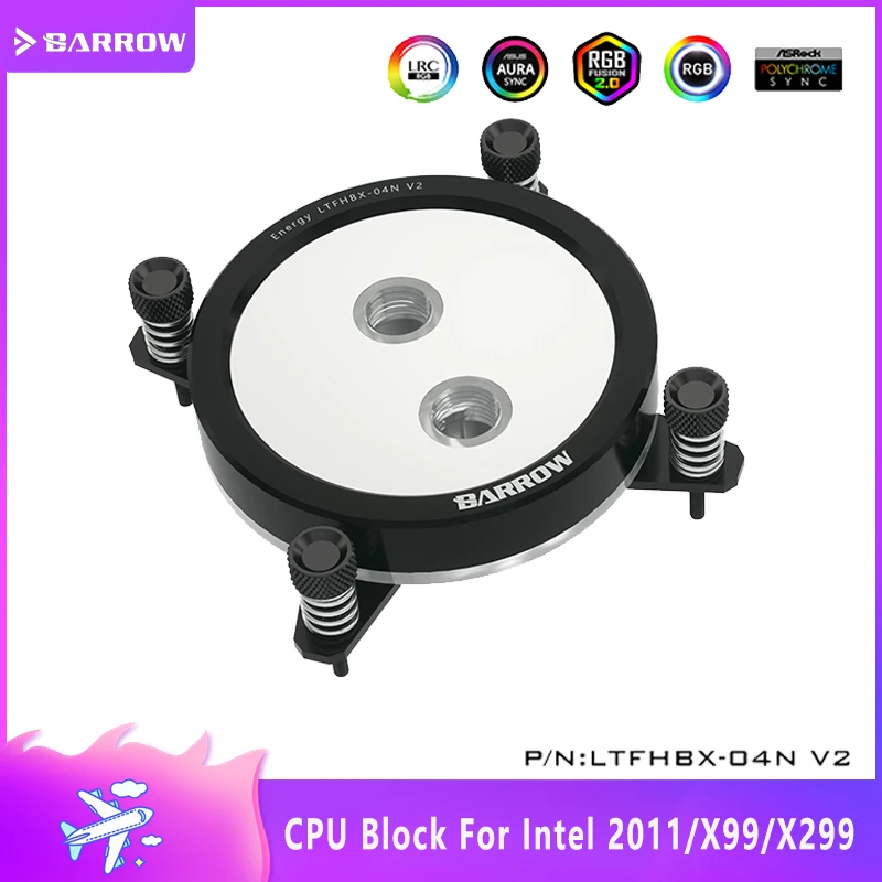 

Barrow Custom CPU Block For Intel 2011/X99/X299 Mirror Extreme,Processor Liquid Cooling Custom Acrylic Waterway, LTFHBX-04N-V2
