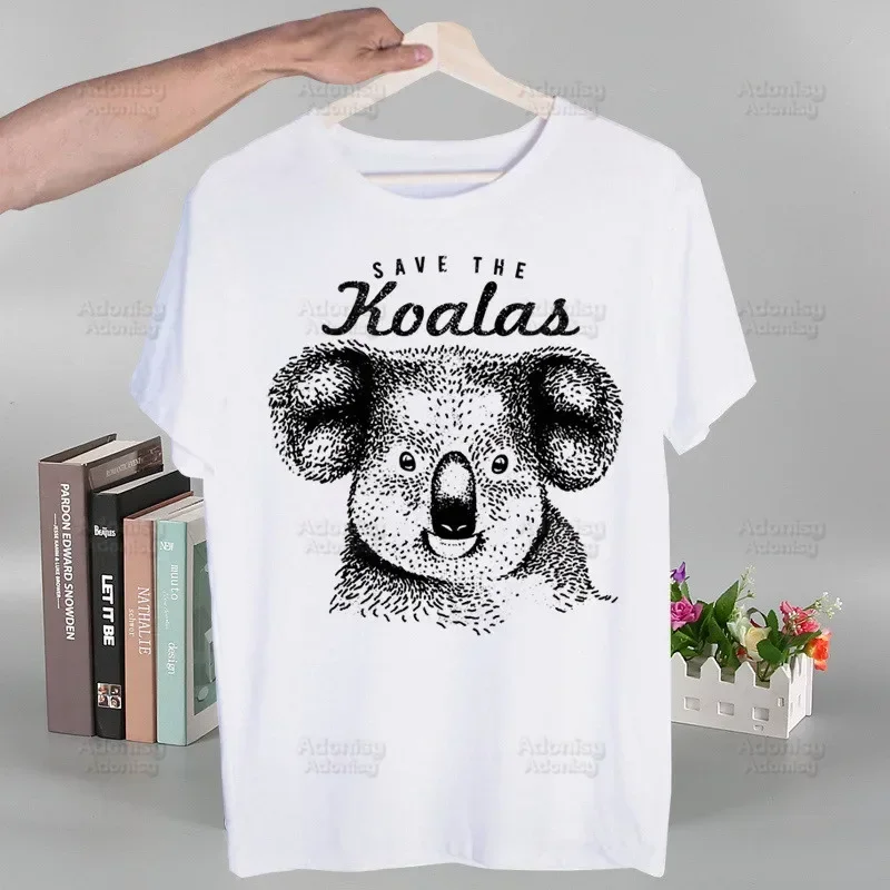 Koala Kawaii T-shirts Summer Men/Women Hip Hop Funny Print Cute Cartoon Tshirt Streetwear t shirts Short Sleeve Tops