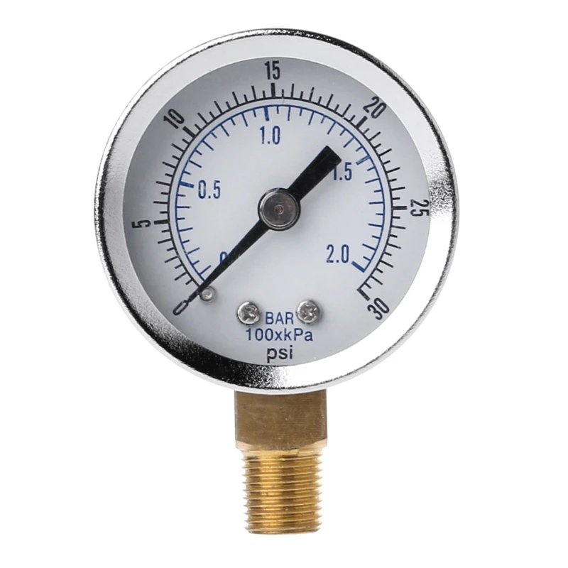 Utility Pressure Gauge 0-30psi 0-2bar Low Pressure Hydraulic Gauge Dual Scale