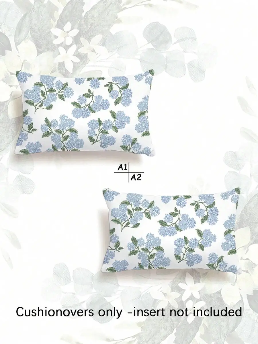 2pcs Spring/Summer Home Decor, Beautiful Floral Design, Multiple Sizes, Throw Pillow Covers, Decorative Cushion Covers, Living