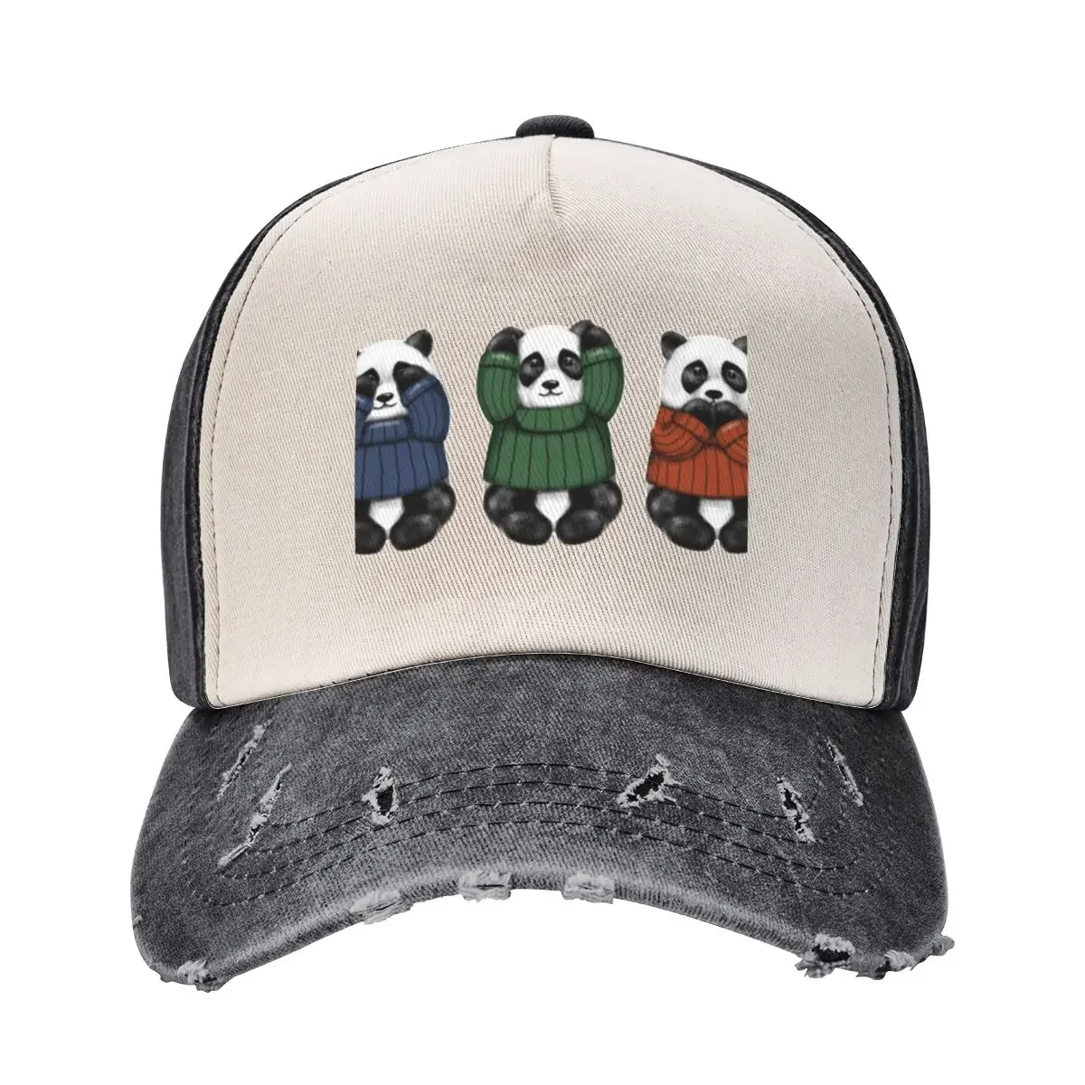 See No Hear No Speak No Pandas Baseball Cap Beach Beach Outing Women's Golf Clothing Men's