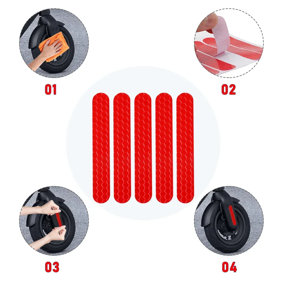 5x PVC Reflective Stickers For Ninebot ES1 E  ES3 ES4 E22 E25 Electric Scooter High Quality Scooter Accessories