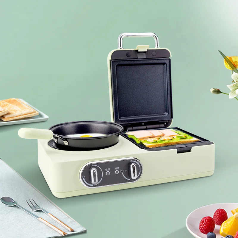 

Electric Breakfast Maker Machine Newly Multifunction Household with Cooker Pot 3 in 1 Portable Sandwich Machine