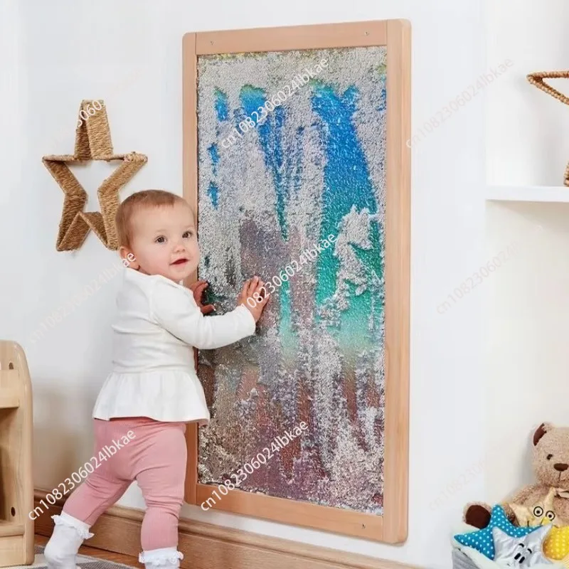 Sensory play tactile stimulation reversible sequin fabric sensory room equipment toys interactive sequin wall panels