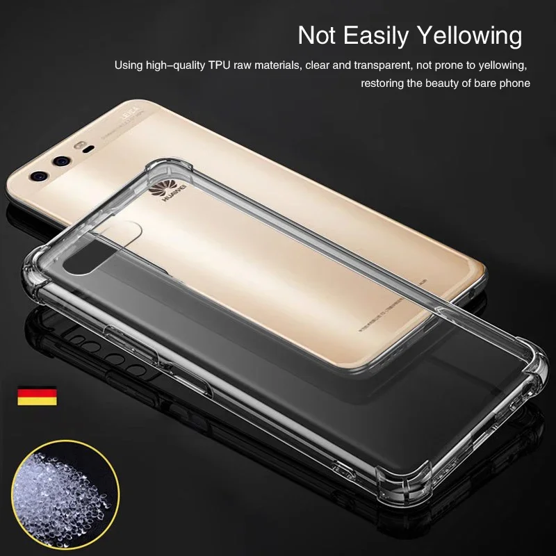 Luxury Airbag Phone Case for Huawei P10 Plus Lite P10Plus P10Lite Funda Original Transparent Shockproof Soft Silicone Back Cover