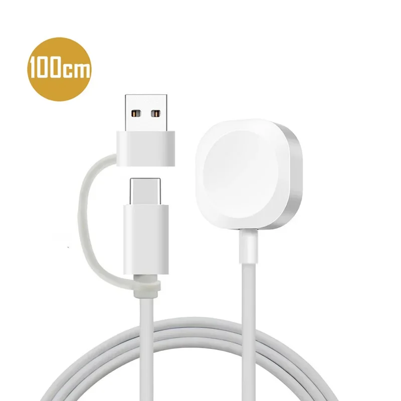 USB & TYPE-C Dual Port Magnetic Charger Cable For Apple Watch Series 8 7 6 5 4 3 2 SE Ultra PD Fast Charging Cable for iWatch