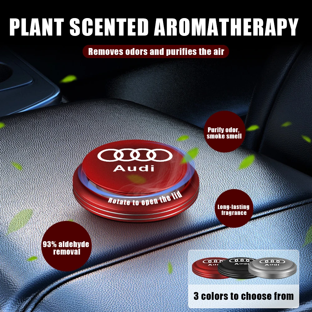 Car Aromatherapy Air Freshener Perfume Car Rotating Open Cover Fragrance For Audi Sline Quattro Q3 Q5 Q7 A1 A2 A3 A4 A5 S3 S5 TT