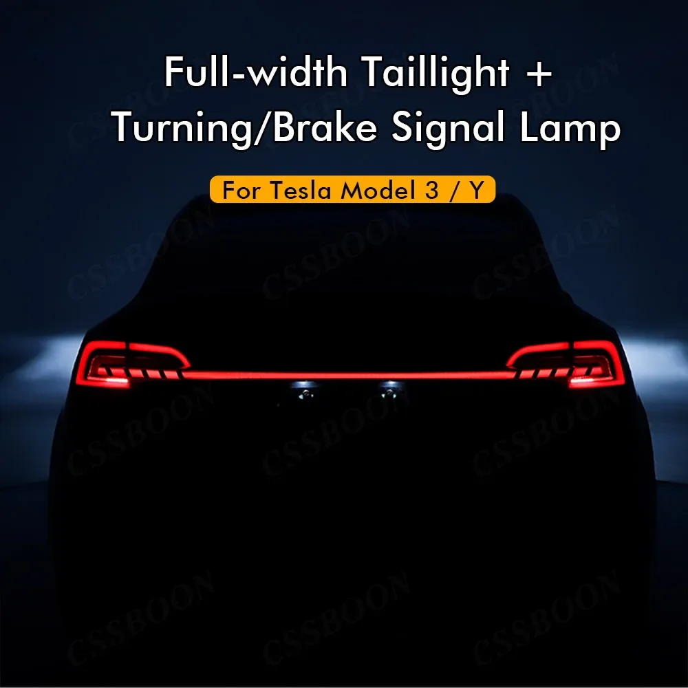 Model Y Tail Lights Turn Signal Brake LED Warning Light for Tesla Model 3 2016-2024 Car Lamp Accessories Full Width Tail Lights