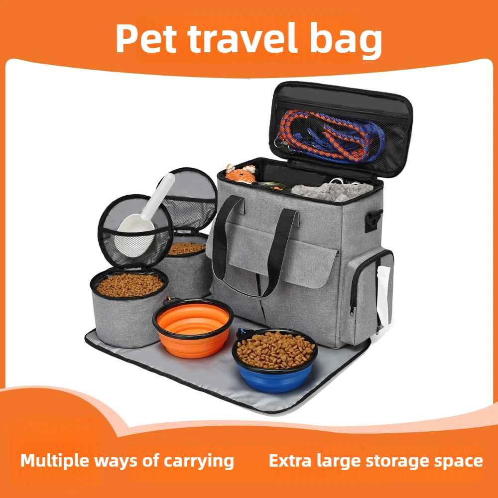 

Large Capacity Pet Travel Bag Multi-functional Folding Dog Backpack Portable Outdoor Dog Food Storage Bag