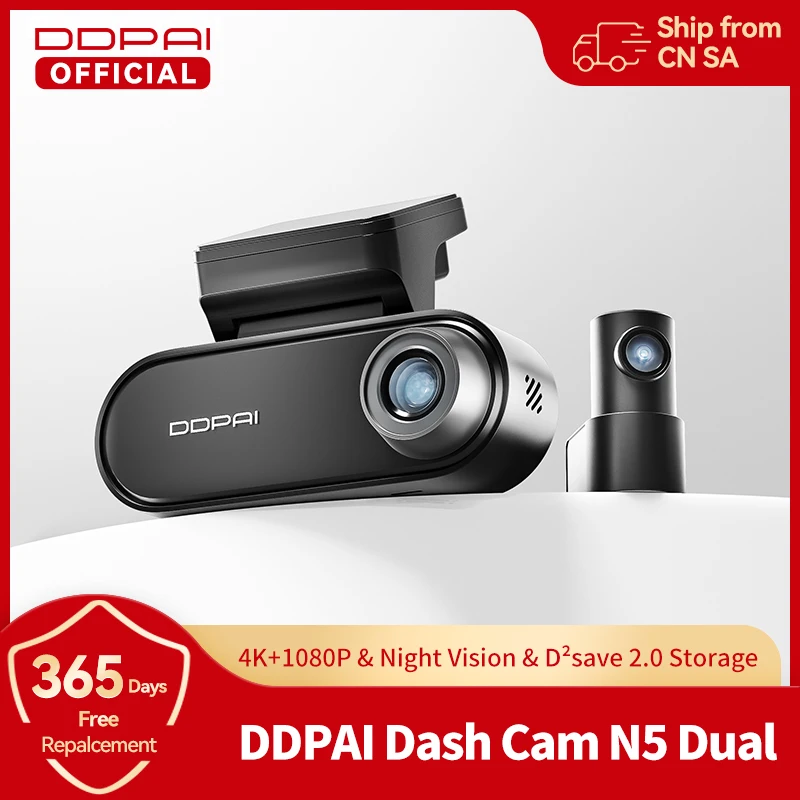 DDPAI 4K Dash Cam N5 Dual Front and Rear 4K UHD Resolution  Dash Camera Car DVR Al Base Radar NightVIS ADAS GPS  Auto record