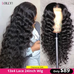 Clearance  Loose Deep Wave Lace Frontal Wig 13x4 Pre Plucked Lace Front Human Hair Wigs Deep Wave Frontal Wig