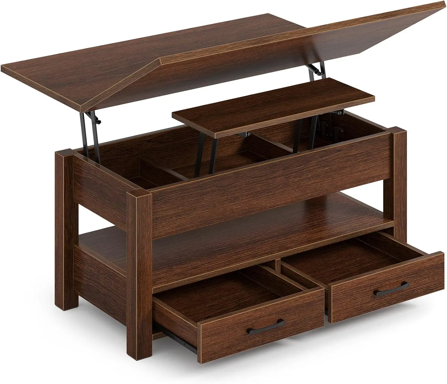 Multi-Function Convertible  Table with Drawers and Hidden Compartment, Table